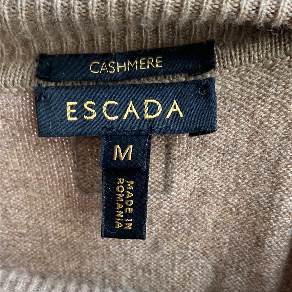 Beige Knit Sweater with Embellished Patch